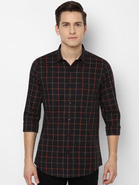 

Allen Solly Men Black Slim Fit Grid Tattersall Checks Opaque Checked Casual Shirt