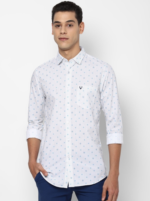 

Allen Solly Men White Slim Fit Floral Opaque Printed Pure Cotton Casual Shirt