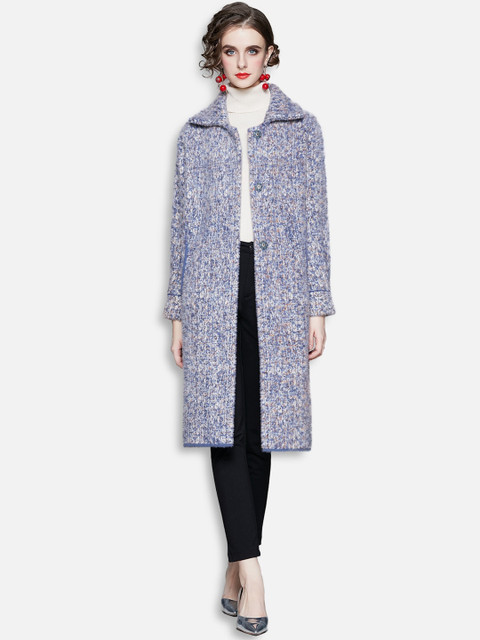 

JC Collection Women Blue Longline Open Front Jacket