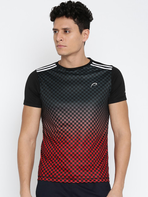 

Proline Active Men Black & Red Printed Round Neck T-shirt