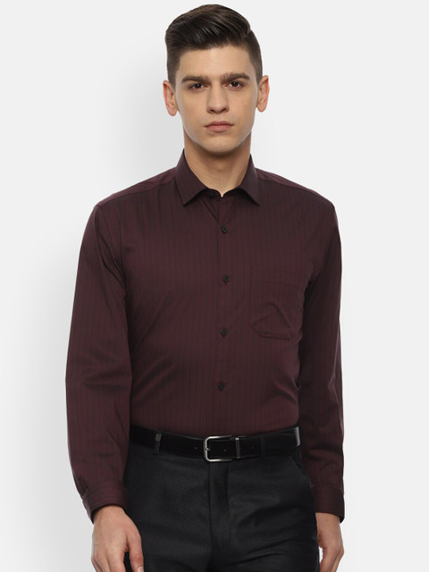 

Louis Philippe Men Maroon Slim Fit Opaque Printed Formal Shirt