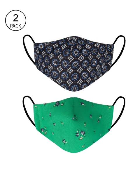 

VEA Unisex Multicolored & Green 2-Pack 5 Layered Filtration Face Mask, Multi