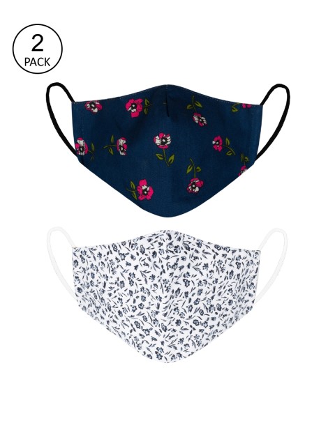 

VEA Unisex Blue & White Cotton 5 Layered Filtration Face Mask (Pack of 2)