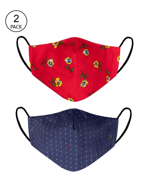 

VEA Unisex Red & Blue Cotton 5 Layered Filtration Face Mask (Pack of 2)