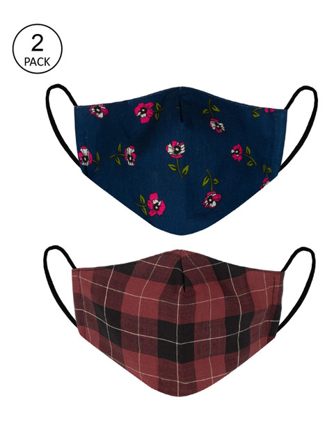 

VEA Pack of 2 Unisex Multicoloured Cotton 5 Layered 3 Ply Filtration Face Mask, Multi