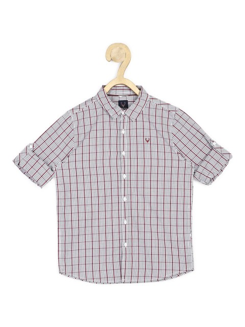 

Allen Solly Junior Boys White Slim Fit Checked Casual Shirt