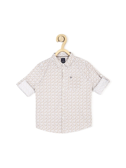 

Allen Solly Junior Boys Beige Slim Fit Cotton Printed Casual Shirt