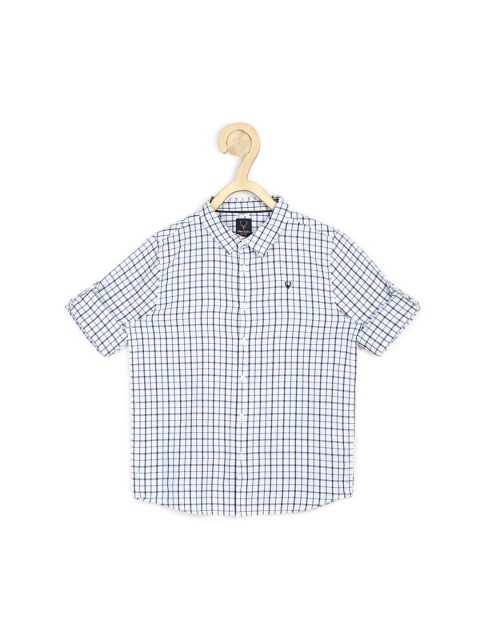 

Allen Solly Junior Boys White Slim Fit Opaque Checked Casual Cotton Shirt