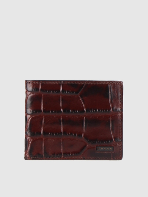 

Cross Men Brown Animal Textured Leather Two Fold Wallet