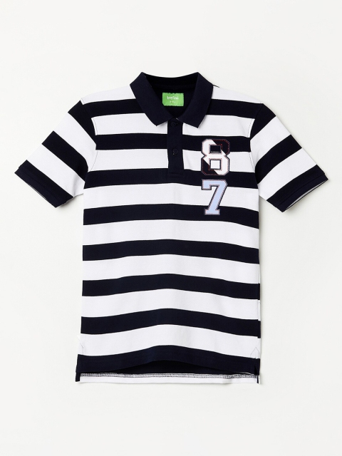 

Bossini Boys Navy Blue Striped Polo Collar T-shirt