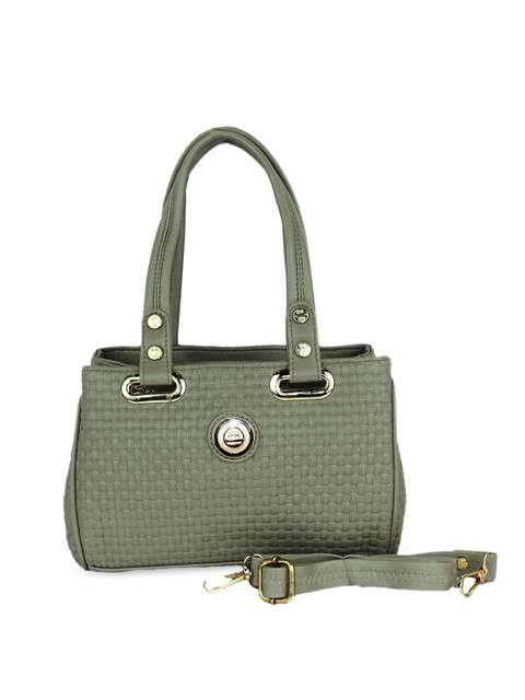 

LELYS Green Textured Leather Shopper Shoulder Bag with Quilted