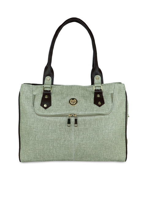 

LELYS Green Leather Structured Handheld Bag