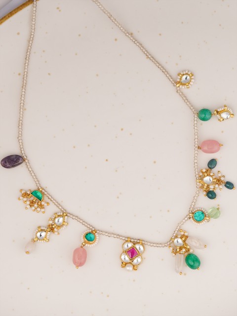 

Queen Be Multicoloured Brass Necklace, Multi