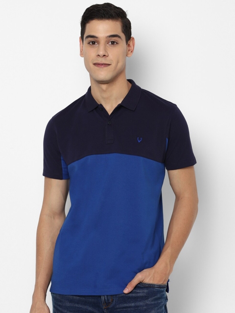 

Allen Solly Men Blue Colourblocked Polo Collar T-shirt