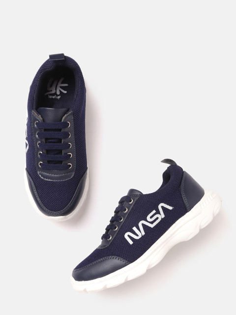 

YK Boys Navy Blue Woven Design Sneakers