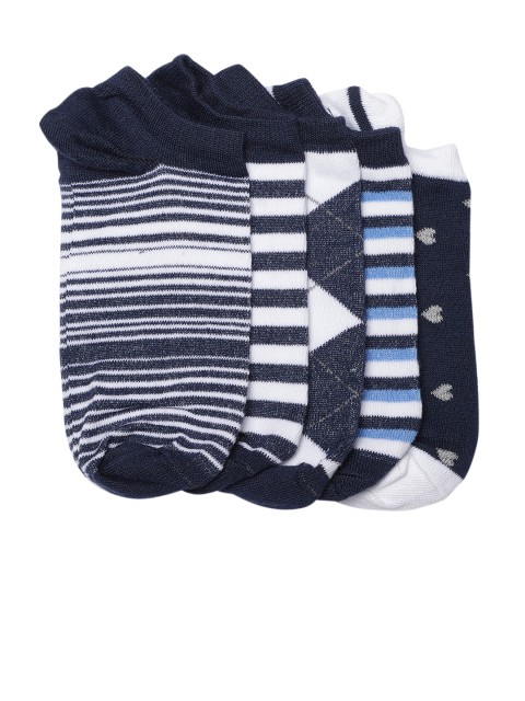 

Rodzen Men Pack of 5 Ankle-Length Socks, Navy blue