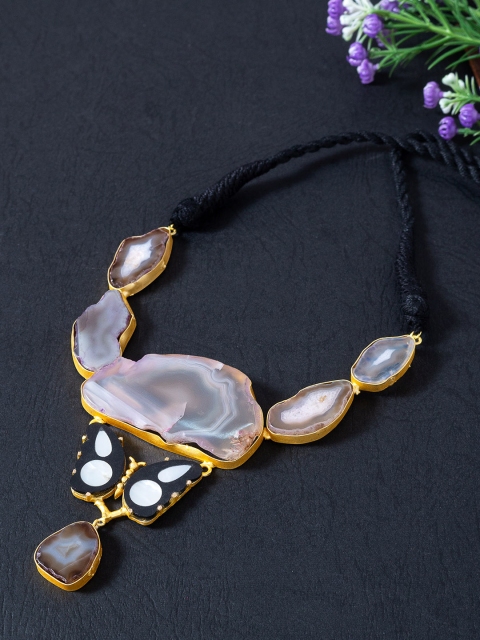 

Golden Peacock Brown & Black Contemporary Necklace