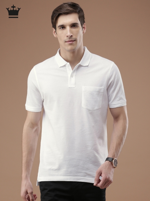 

Louis Philippe Men White Solid Polo Collar T-shirt