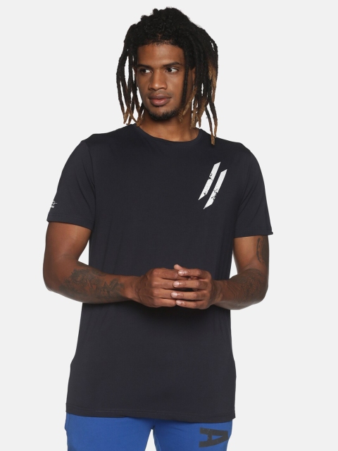 

ATTIITUDE Men Navy Blue Printed Cotton T-shirt