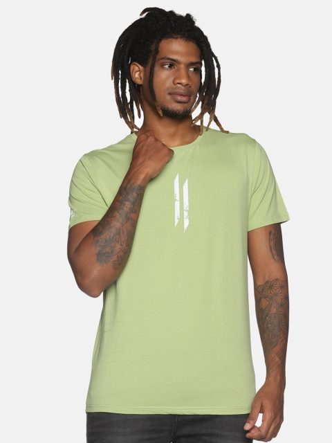 

ATTIITUDE Men Green & White Graphic Printed T-shirt