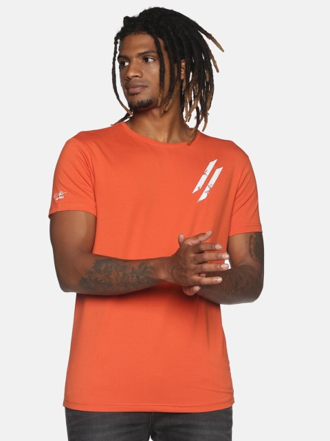 

ATTIITUDE Men Orange Printed T-shirt