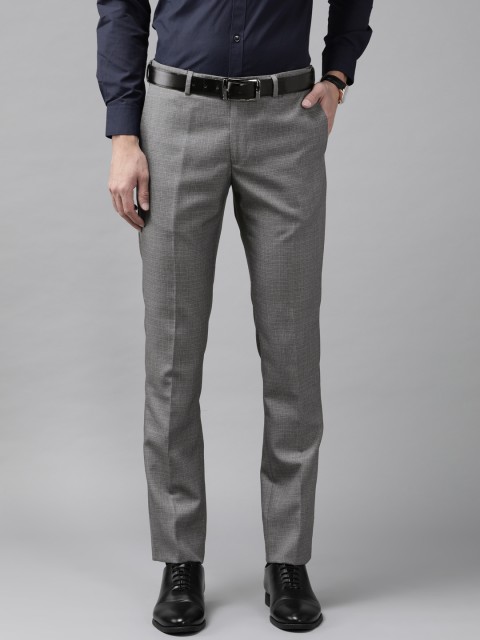 

Arrow Men Grey Checked Tailored Fit Formal Trousers