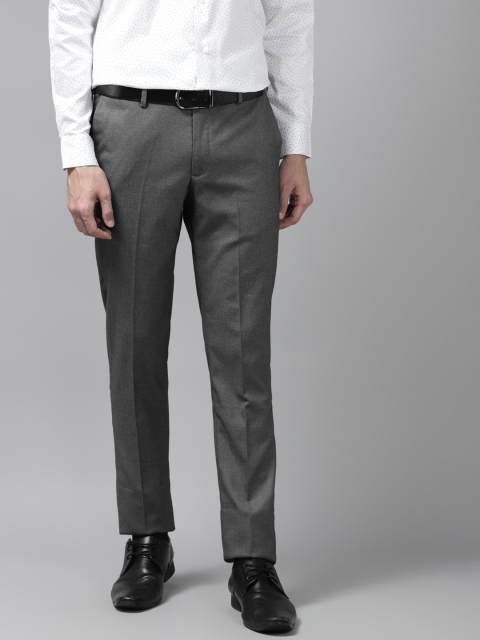 

Arrow Men Charcoal Grey Solid Tapered Fit Mid-Rise Formal Trousers