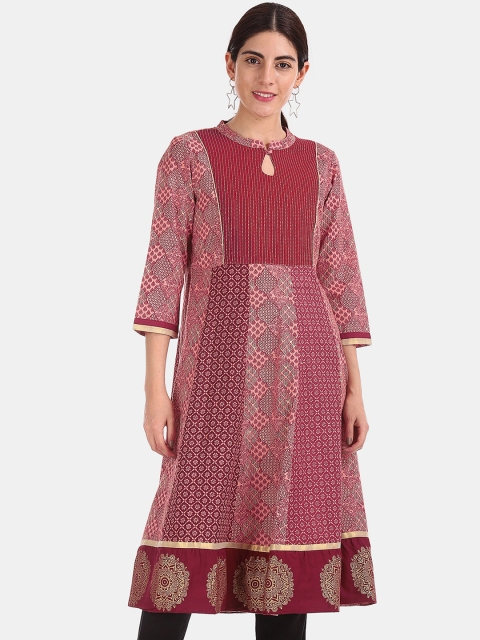 

Anahi Women Red Ethnic Motifs Anarkali Kurta