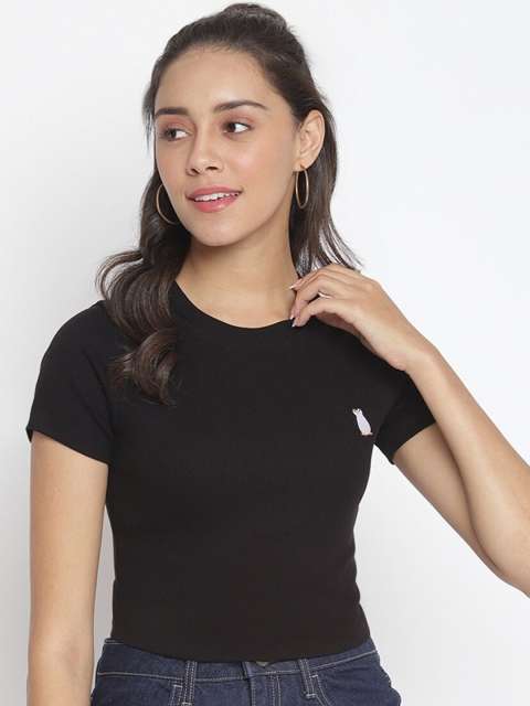 

Marc Loire Women Black Pockets T-shirt