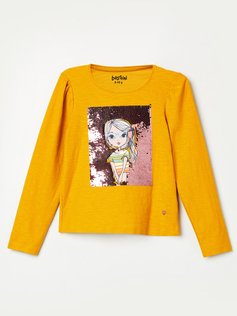 

Bossini Yellow Graphic Printed Regular Top