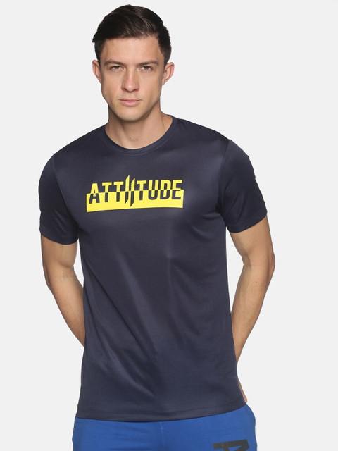 

ATTIITUDE Men Navy Blue Sports Printed Pockets T-shirt