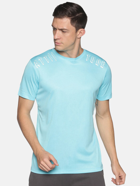 

ATTIITUDE Men Blue Typography Printed T-shirt