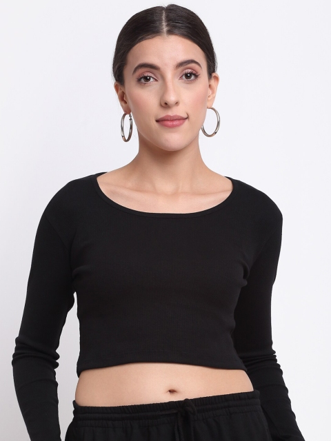 

THE UKKIYO LIFE Black Regular Crop Top