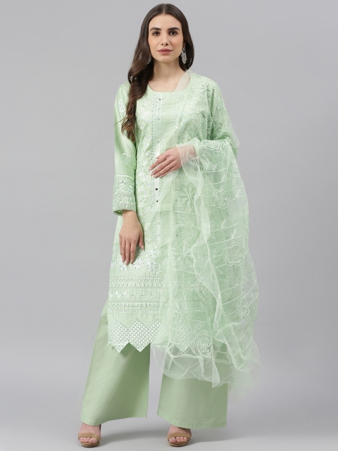 

Readiprint Fashions Green Embroidered Pure Cotton Unstitched Dress Material