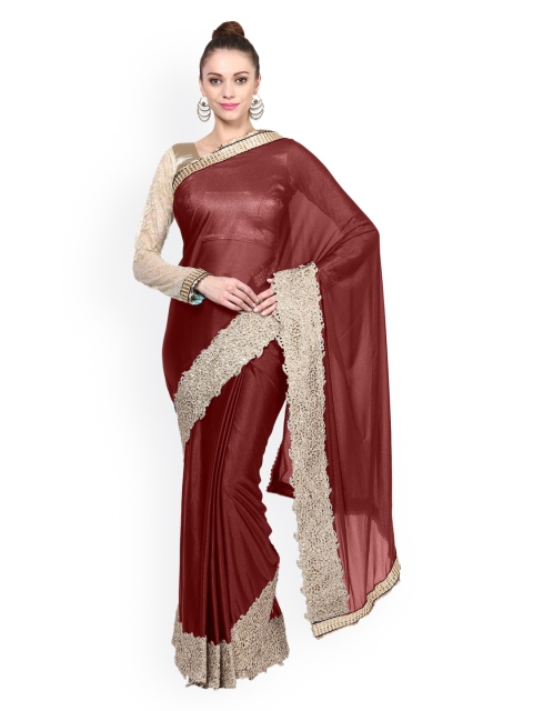 

Triveni Brown Embellished Saree