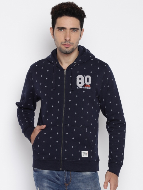 

Flying Machine Navy Hooded Sweatshirt, Navy blue