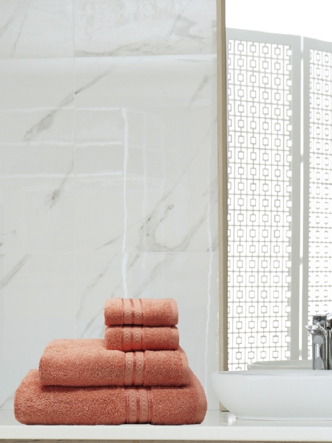 

Trident Set of 4 Coral Solid Pure Cotton 450 GSM Bath Towels