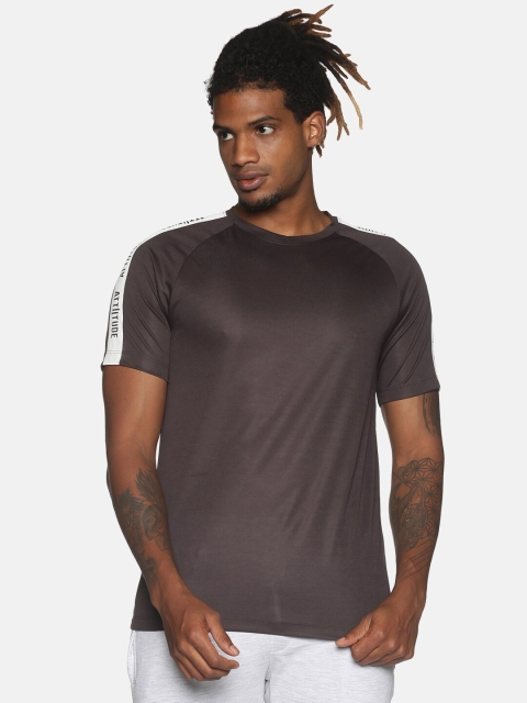 

ATTIITUDE Men Grey Raw Edge T-shirt