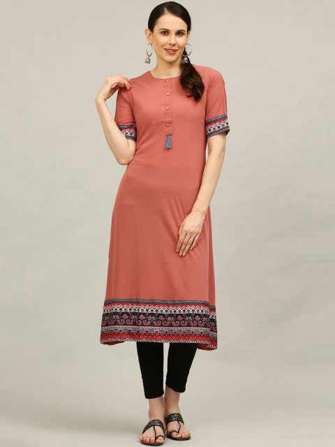 

ALC Creations Women Rust Printed Kurta