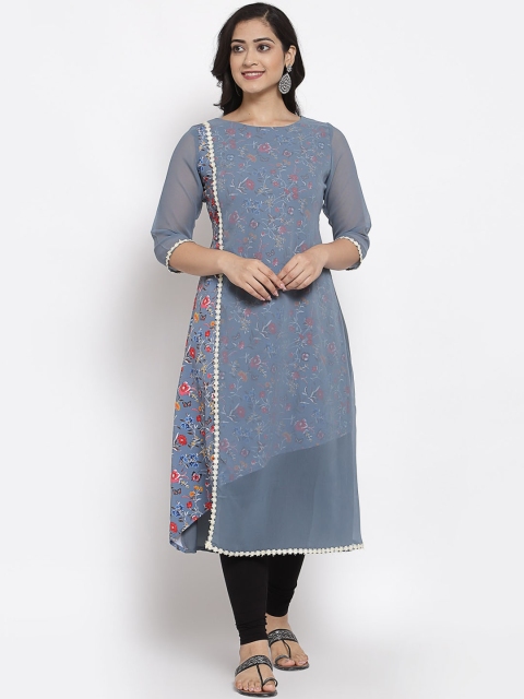 

ALC Creations Women Steel Ethnic Motifs Printed Crepe Kurta