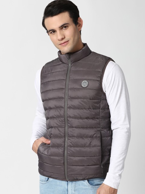 

Peter England Casuals Men Brown Half Sleeve Puffer Jacket
