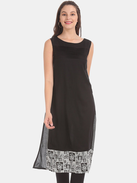 

Karigari Women Black Mirror Work Kurta