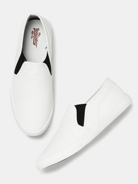 

Roadster Men White Solid Slip-Ons