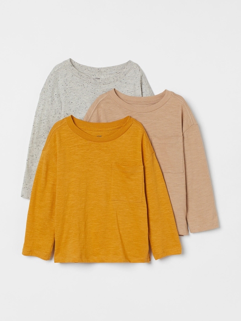 

H&M Boys 3-pack Pocket-Detail Jersey Tops, Grey