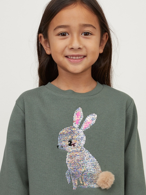 

H&M Girls Green Sweatshirt