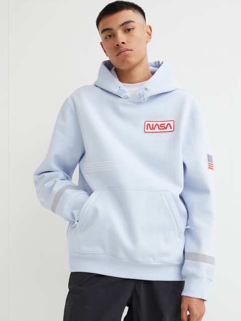 

H&M Men Blue & Red NASA Reflective Hoodie