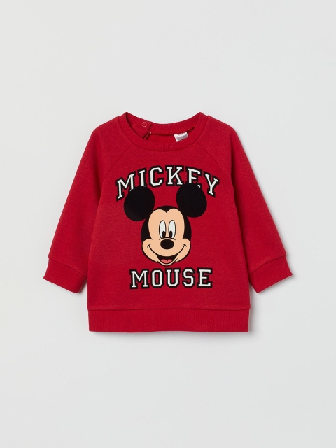 

H&M Boys Red & Black Mickey Mouse Printed Sweatshirt