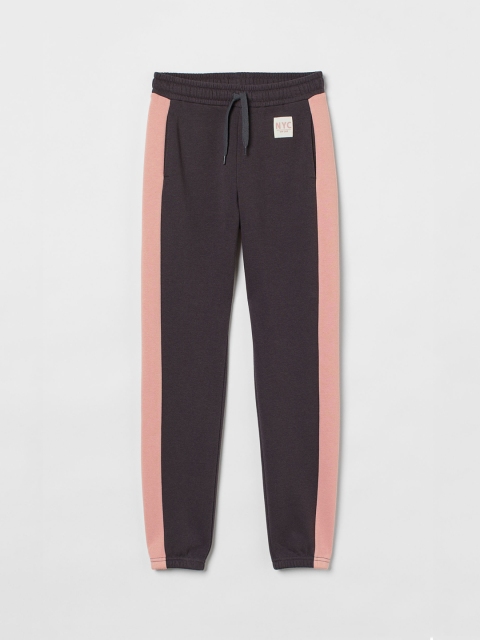 

H&M Grey & Pink Side-Striped Joggers