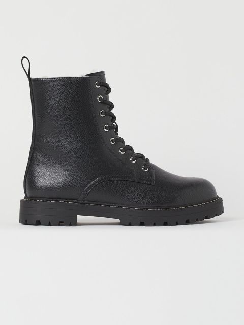 

H&M Women Black Mid-Top Boots