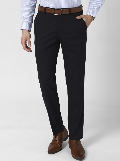 

Peter England Men Black Slim Fit Formal Trousers